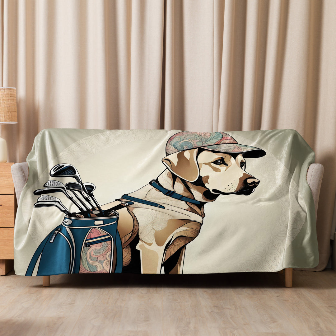 Sherpa blanket-Labrador Retriever Golfer