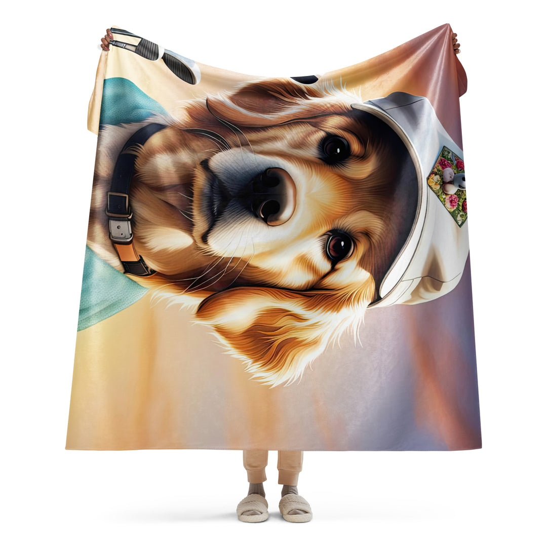 Golden Retriever Golfer- Sherpa blanket