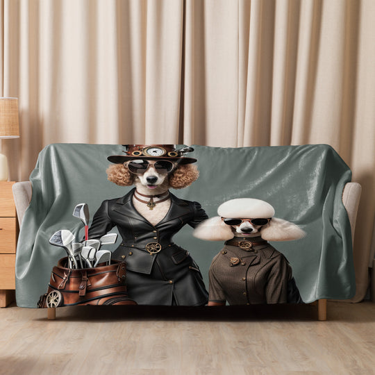 Poodle Golfer- Sherpa blanket v2