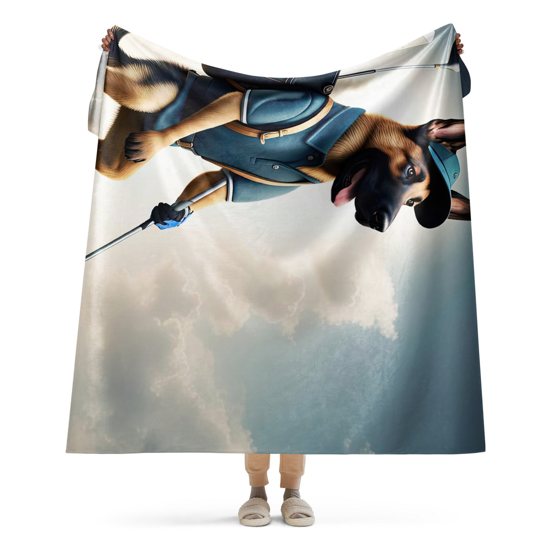 German Shepherd Golfer- Sherpa blanket v5