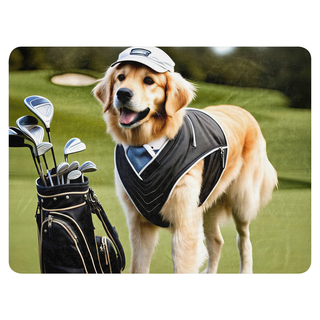 Golden Retriever Golfer- Sherpa blanket v3