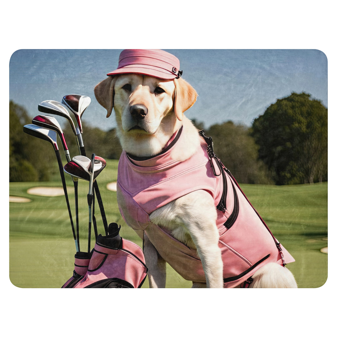 Golden Retriever Golfer- Sherpa blanket v5