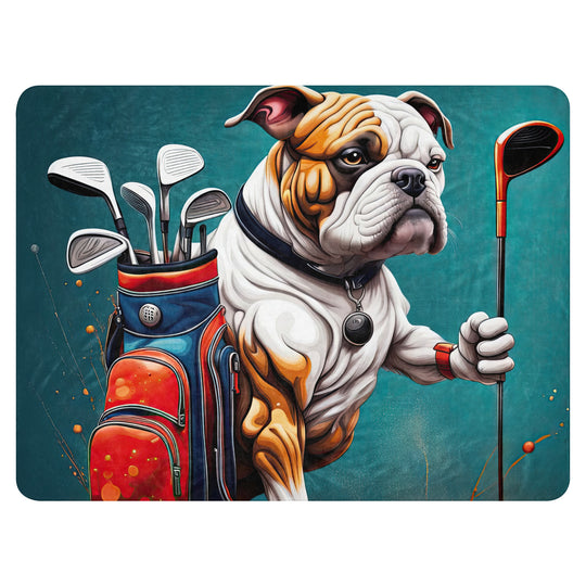 Bulldog Golfer- Sherpa blanket