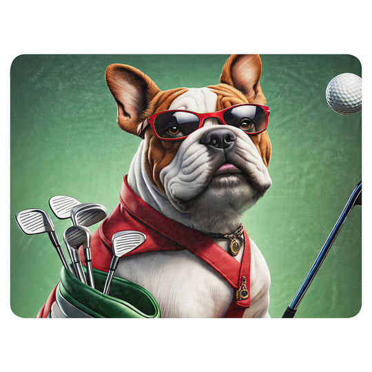 Bulldog Golfer- Sherpa blanket v2