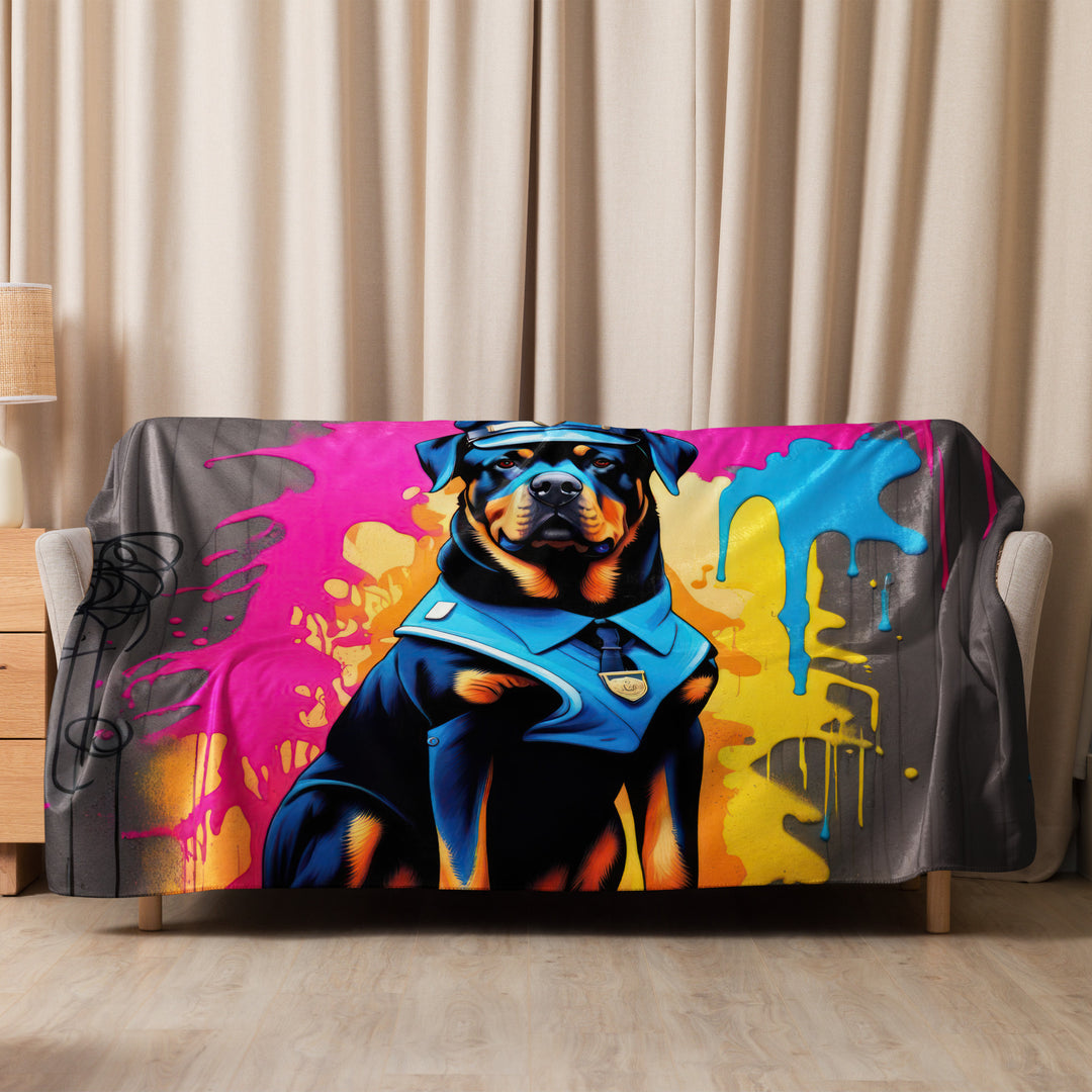 Rottweiler- Sherpa blanket