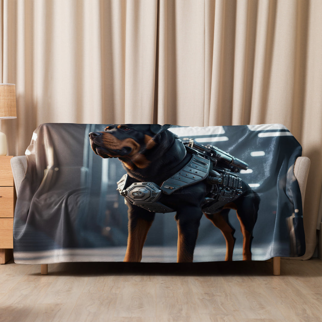 Rottweiler- Sherpa blanket v4