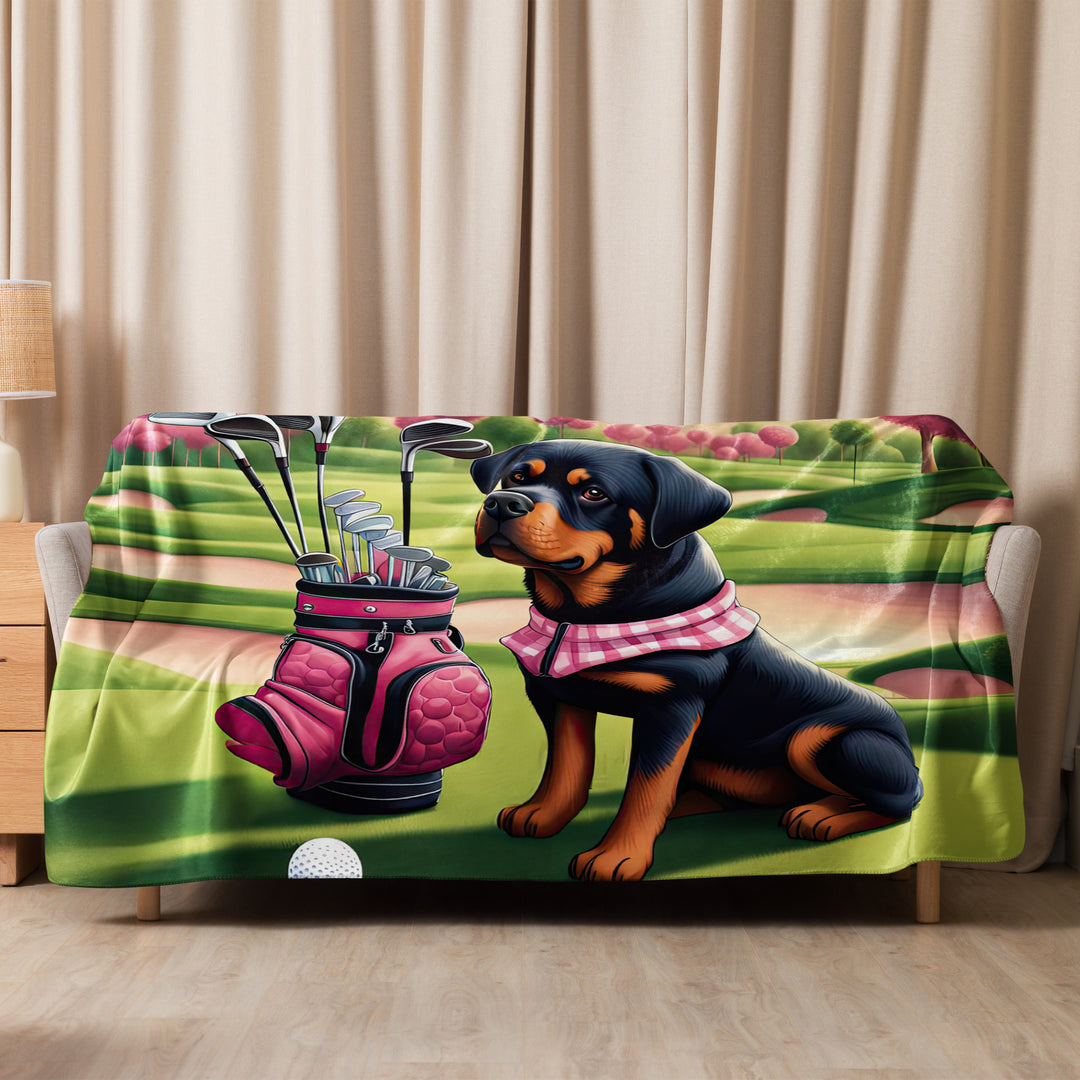 Rottweiler Golfer- Sherpa blanket