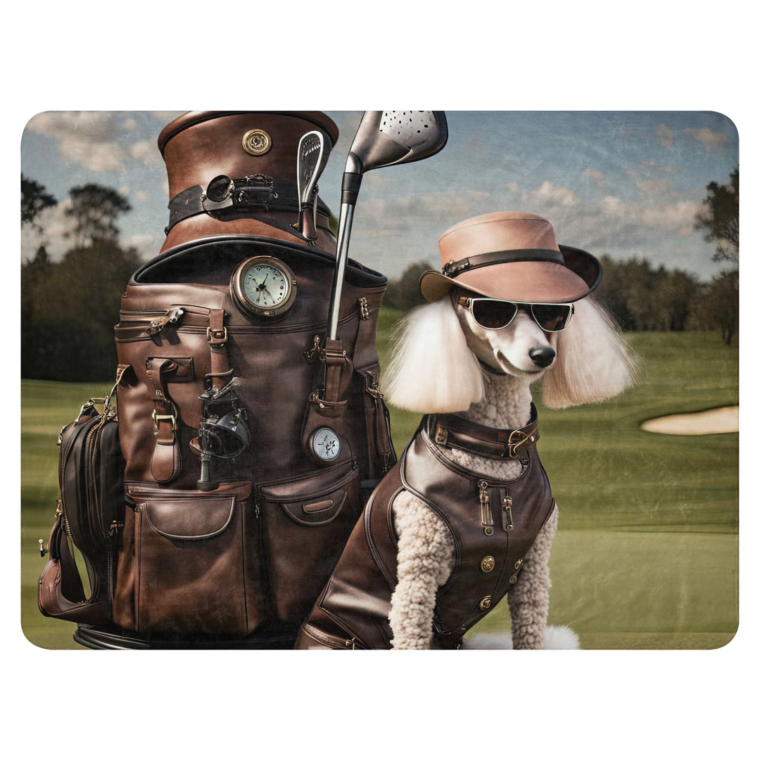 Poodle Golfer- Sherpa blanket v3