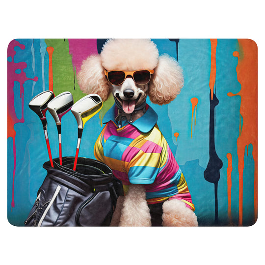 Poodle Golfer- Sherpa blanket v4