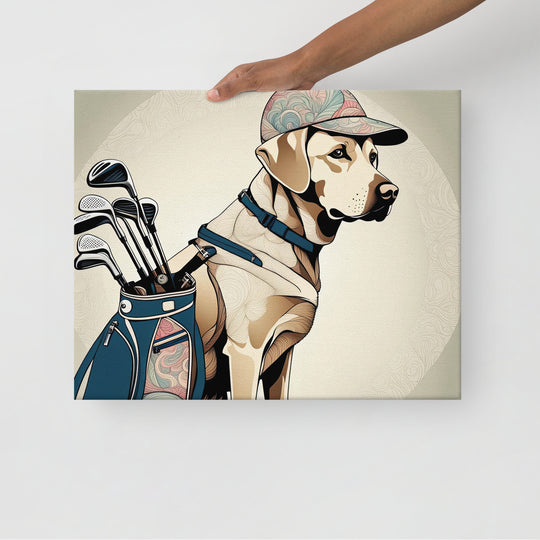 Thin canvas-Labrador Retriever Golfer