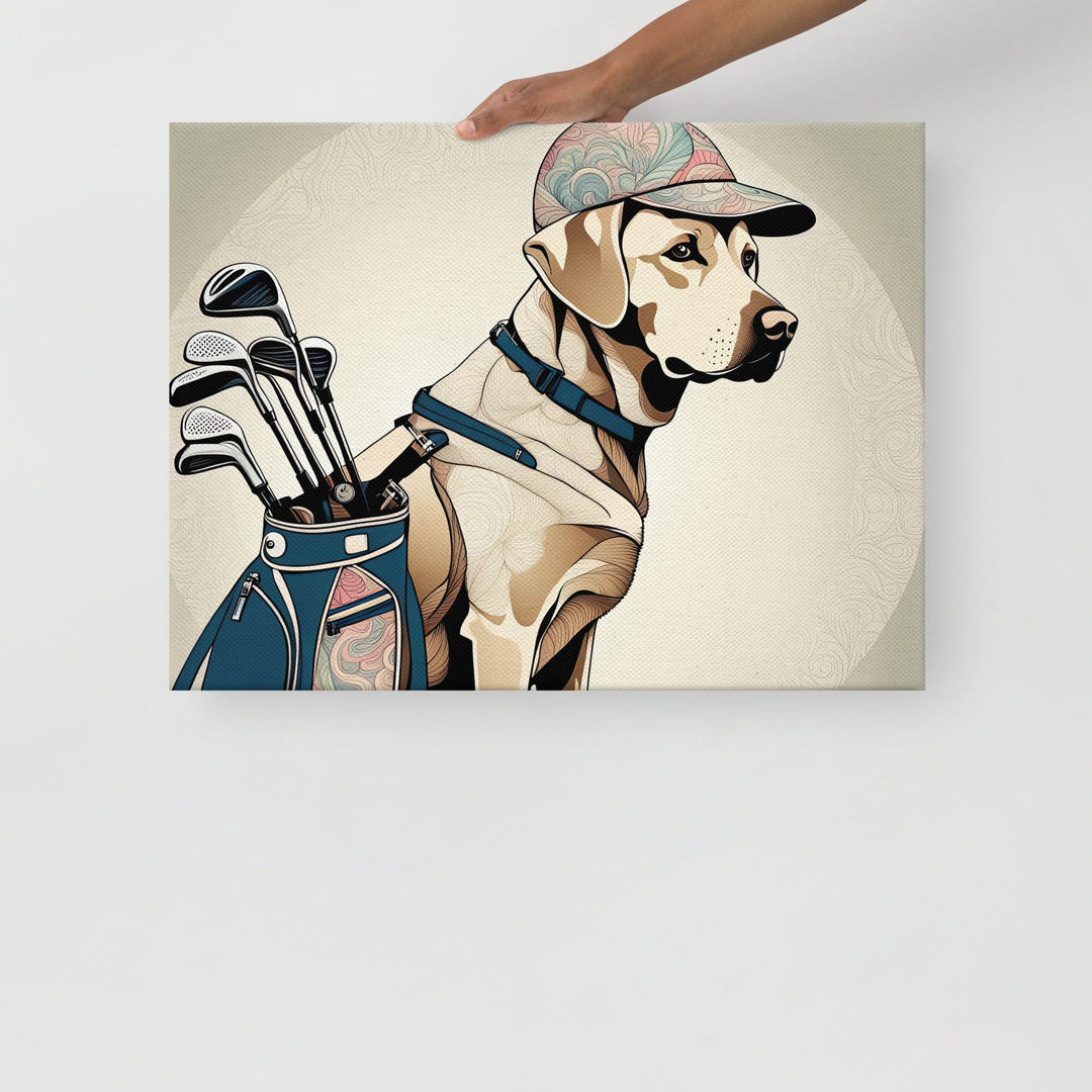 Thin canvas-Labrador Retriever Golfer