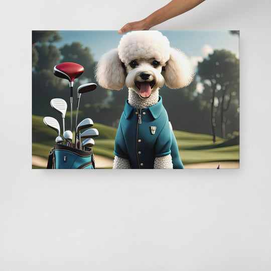 Poodle Golfer- Thin canvas