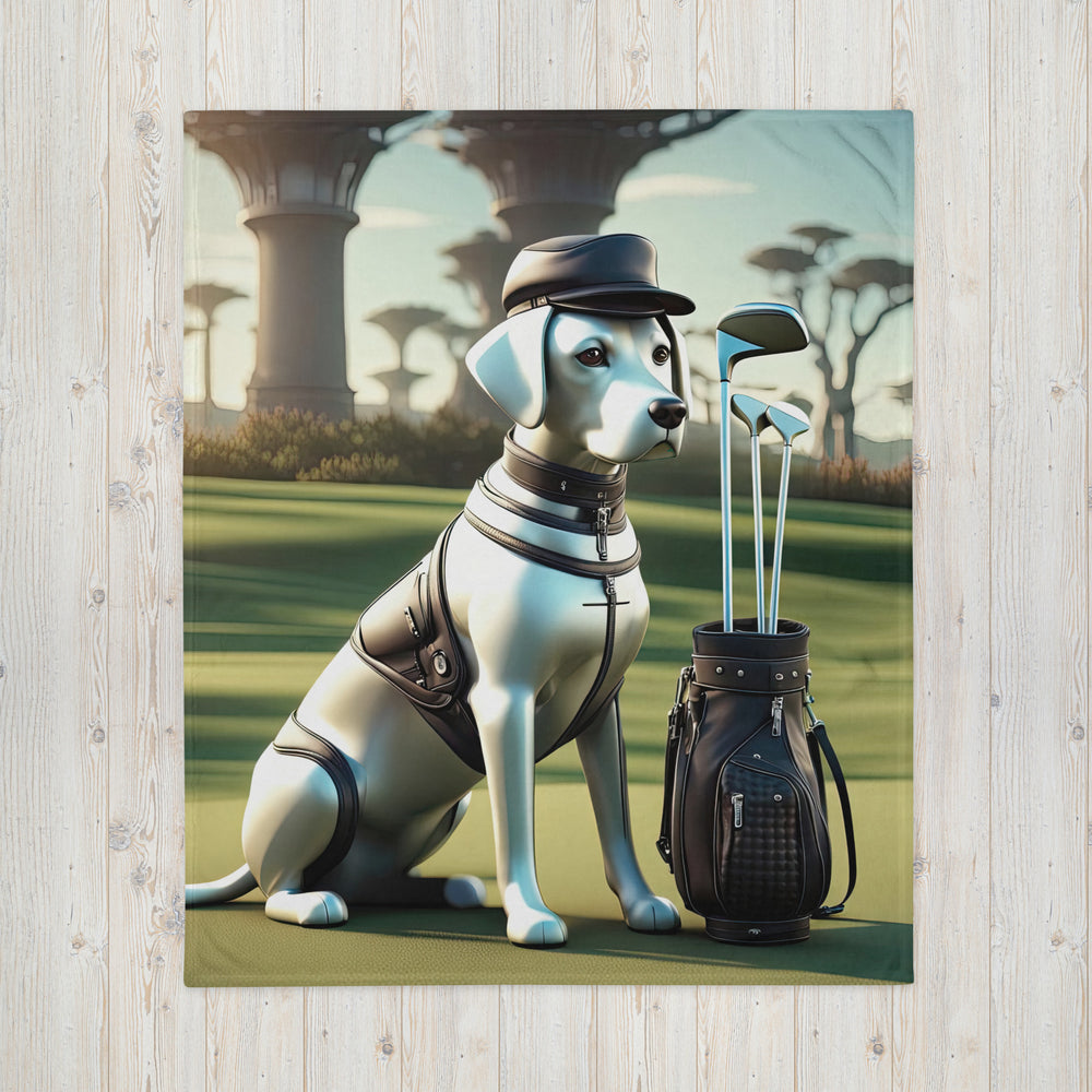 Throw Blanket-Labrador Retriever Golfer V18