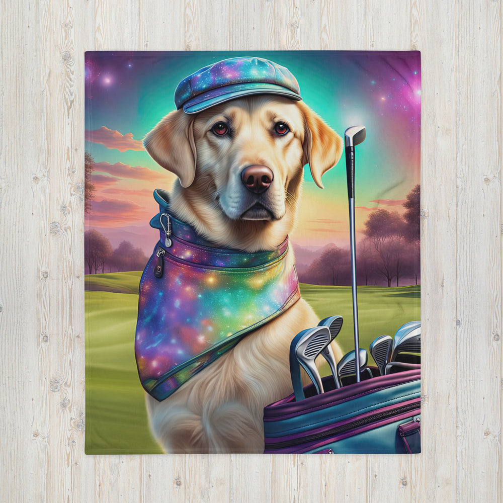 Throw Blanket-Labrador Retriever Golfer V21