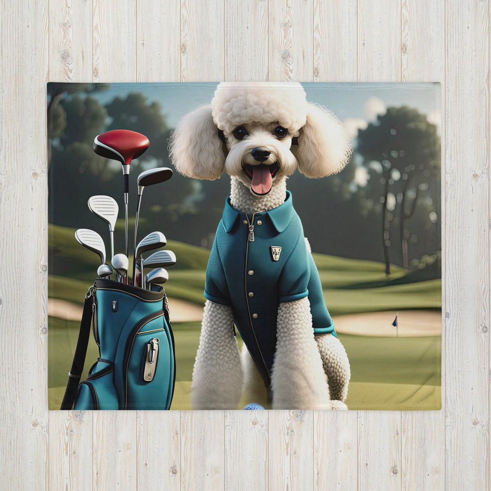 Poodle Golfer- Throw Blanket