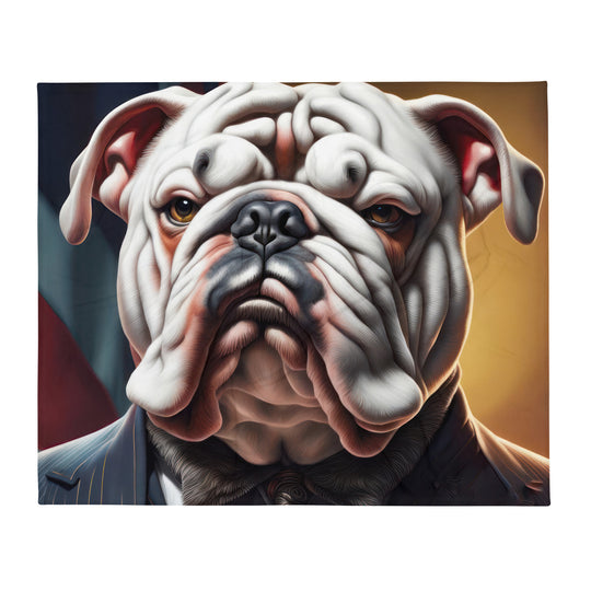 Bulldog- Throw Blanket v4