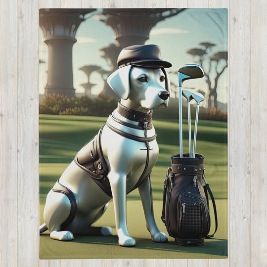 Throw Blanket-Labrador Retriever Golfer V18