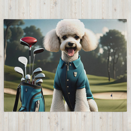Poodle Golfer- Throw Blanket
