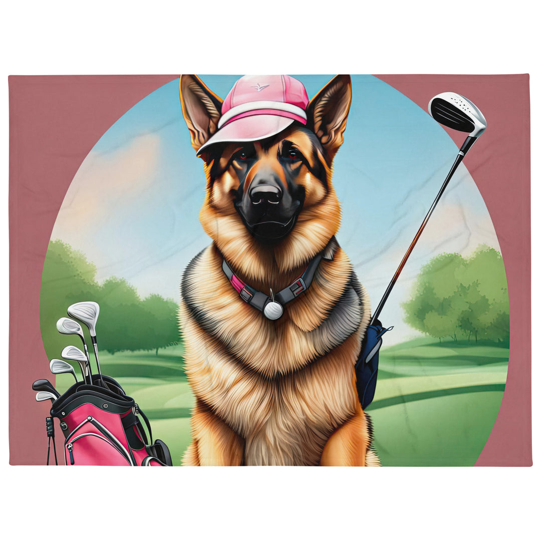 German Shepherd Golfer- Throw Blanket v3