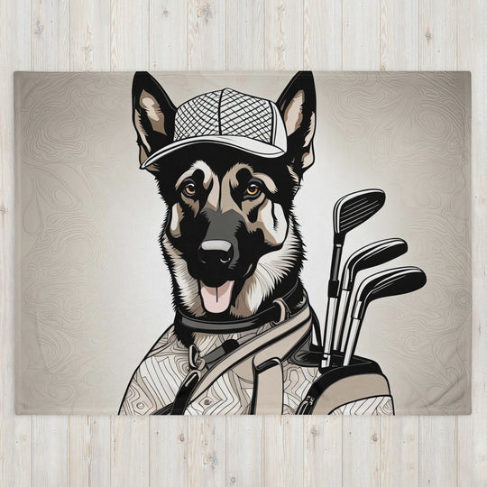 German Shepherd Golfer- Throw Blanket v4