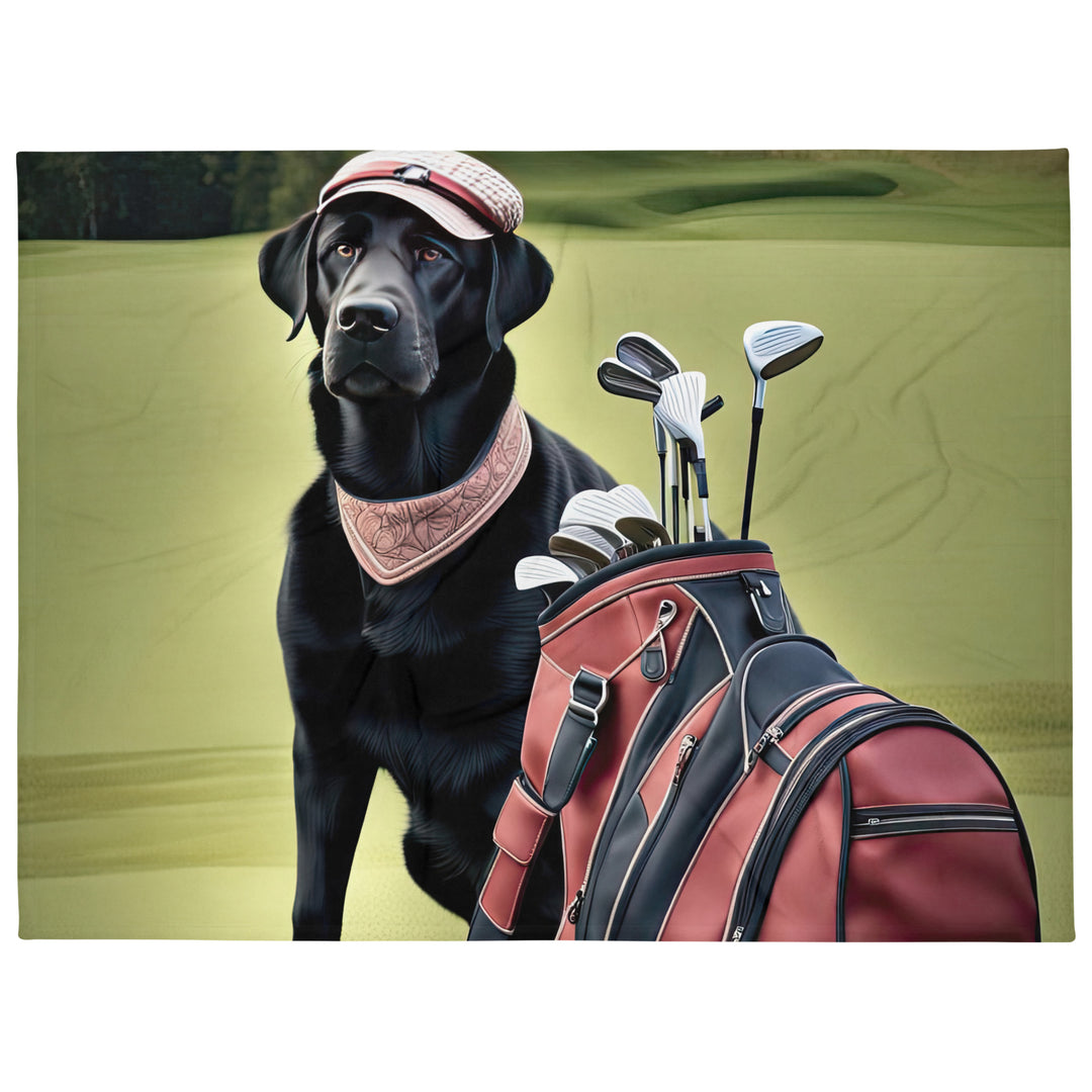 Golden Retriever Golfer- Throw Blanket