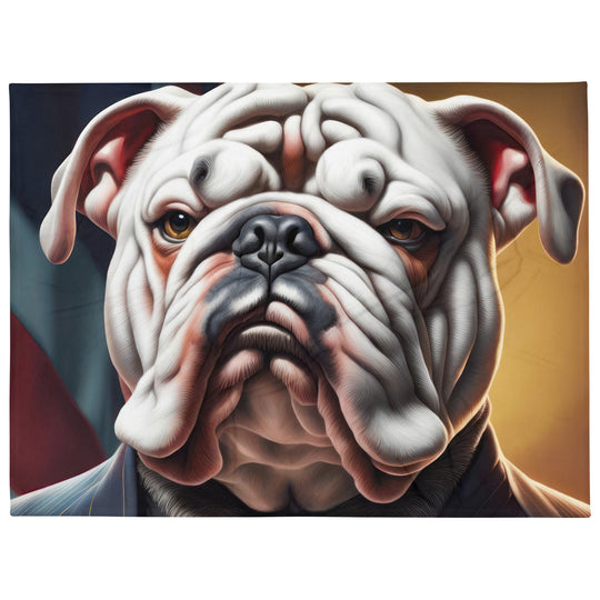 Bulldog- Throw Blanket v4