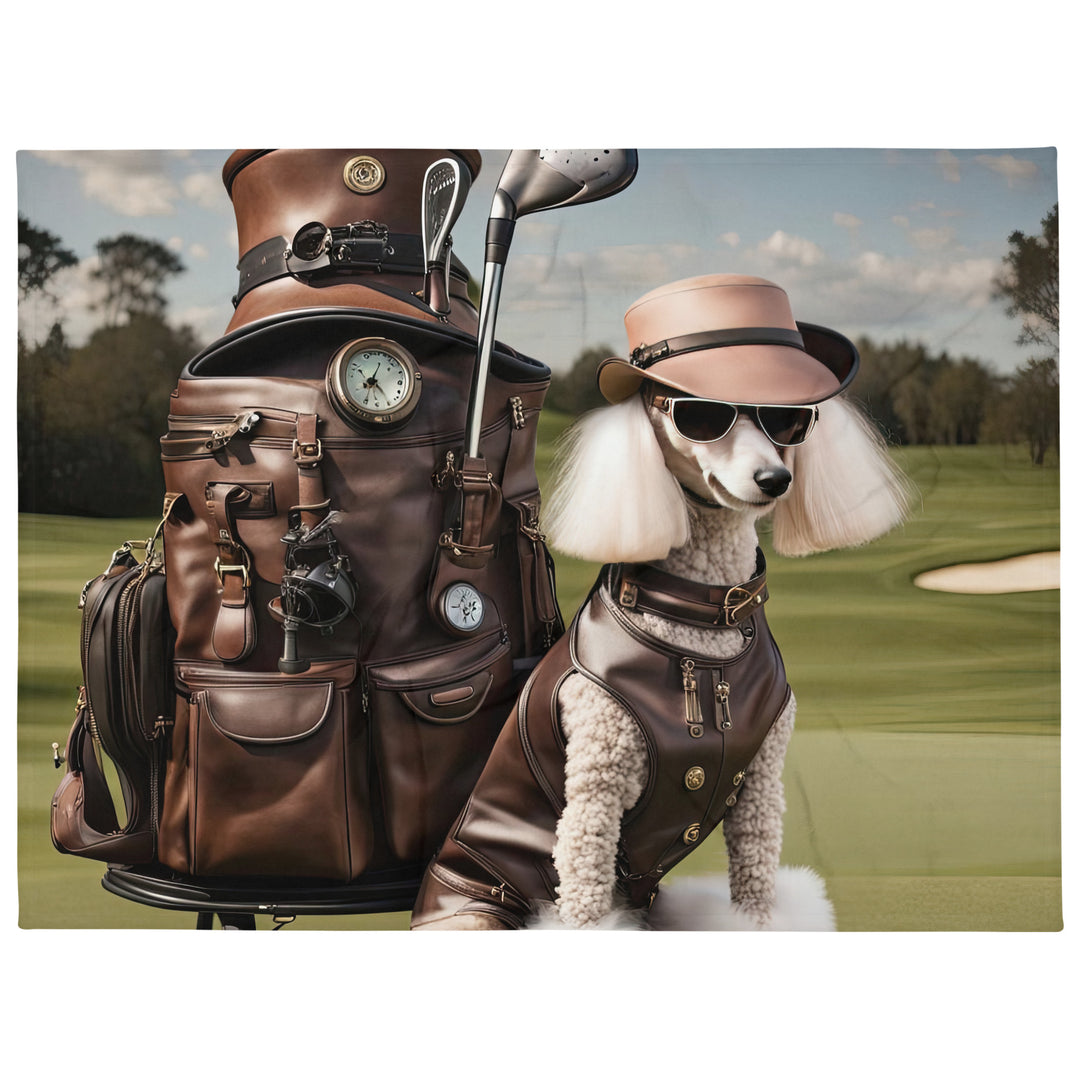 Poodle Golfer- Throw Blanket v3