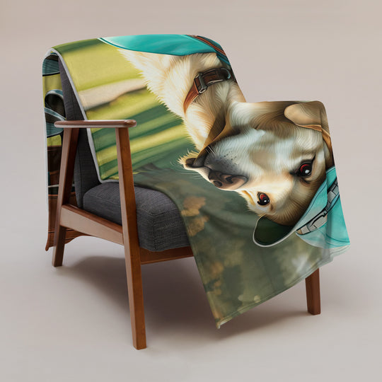 Throw Blanket-Labrador Retriever Golfer V10