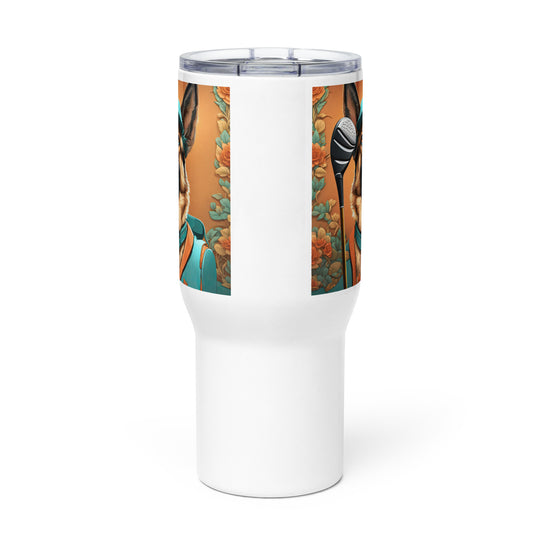 German Shepherd Golfer- Travel mug with a handle