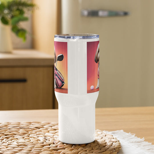 Shih Tzu Golfer- Travel mug with a handle v2