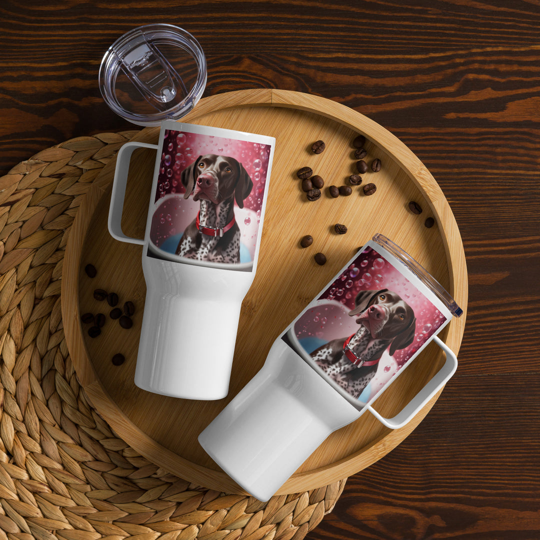 German Shorthaired Pointer Romantic- Travel mug with a handle v2