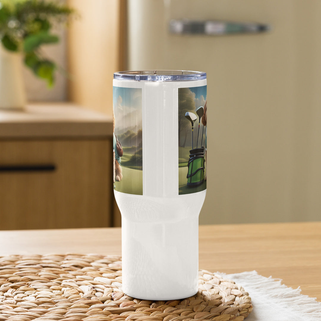 Cavapoo Golfer- Travel mug with a handle