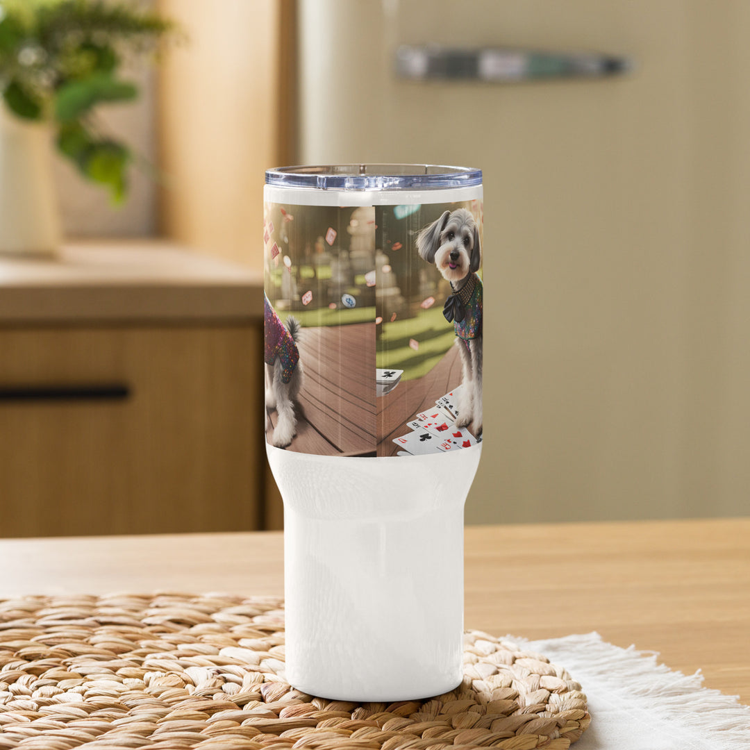 Schnoodle Golfer- Travel mug with a handle v2