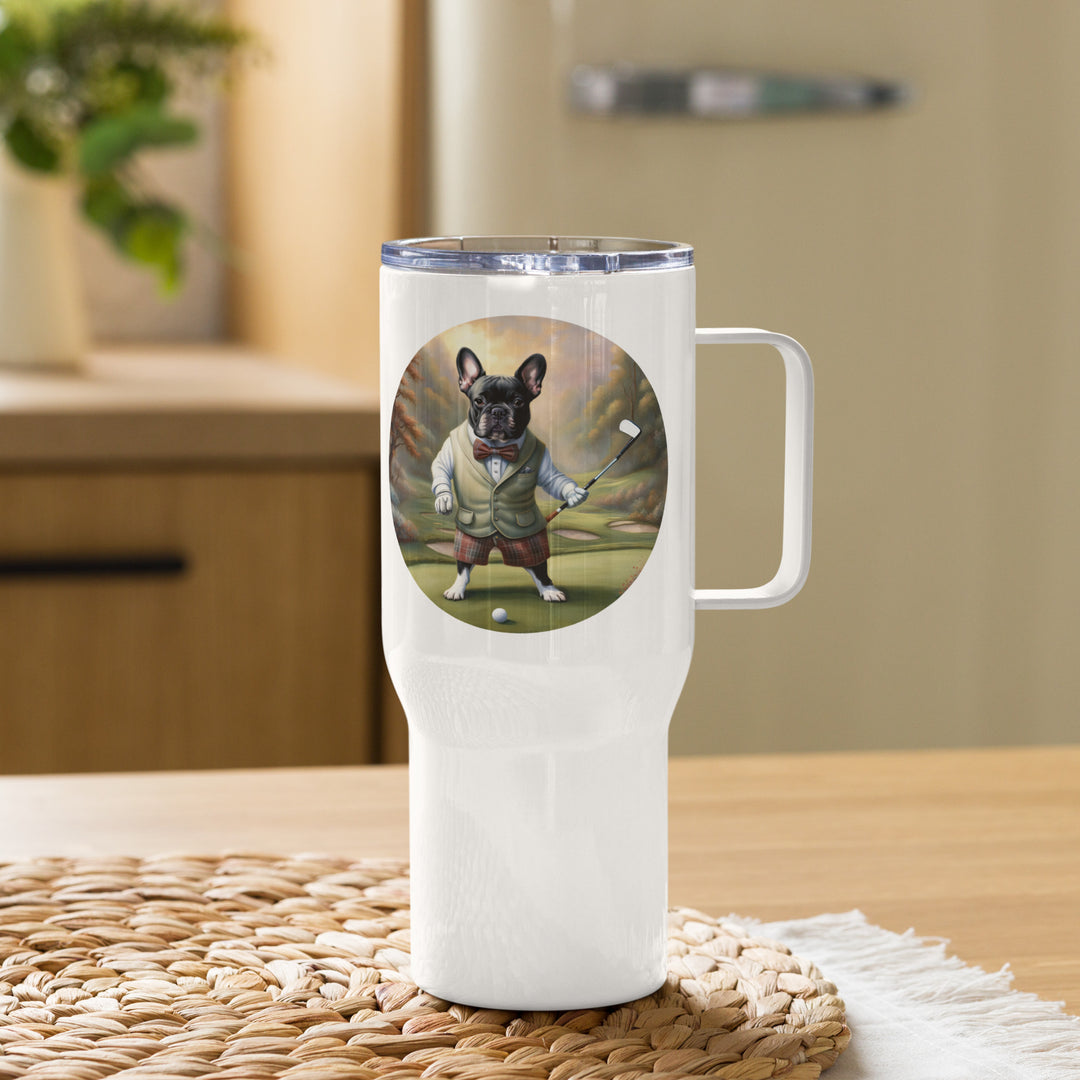 Travel mug with a handle-French Bulldog V3