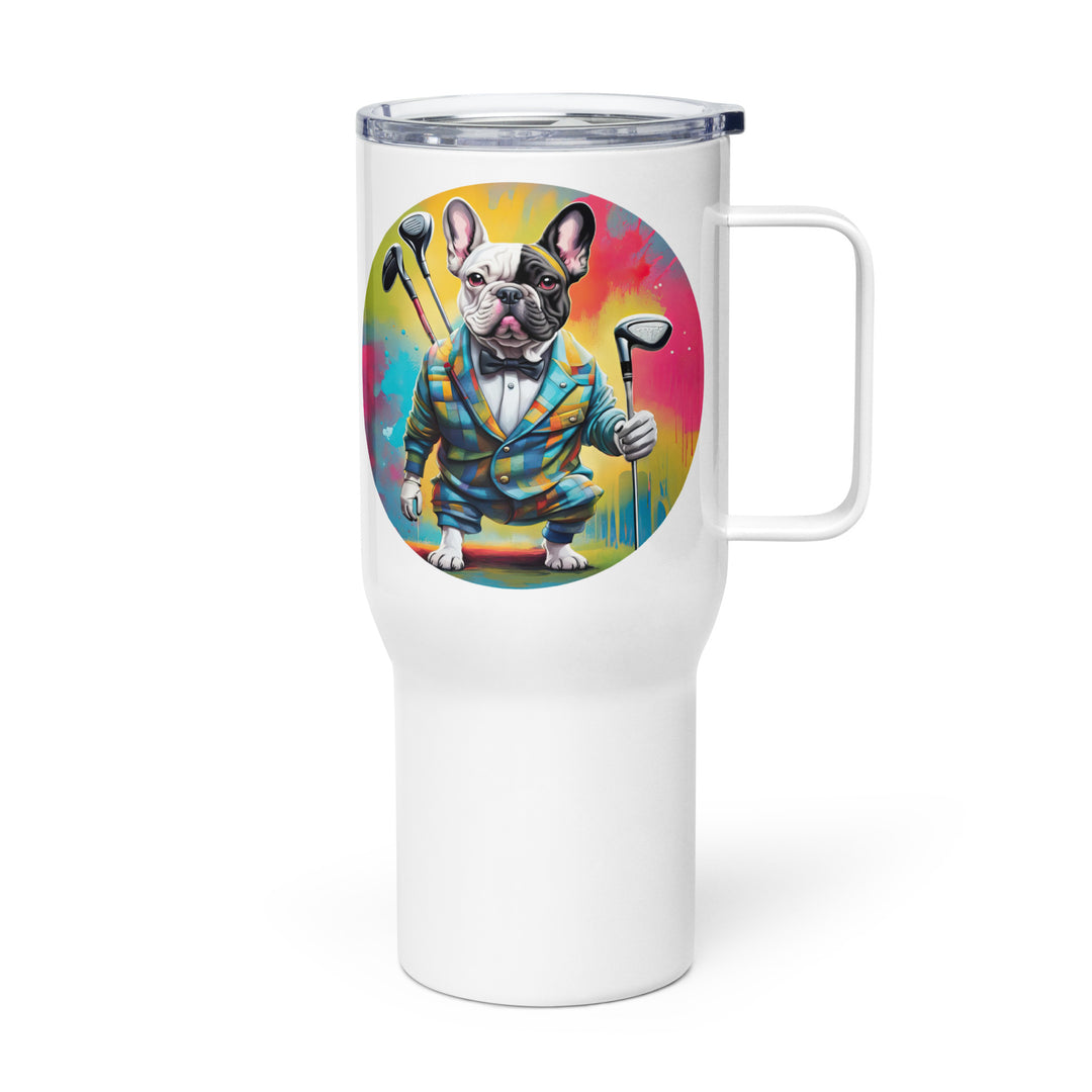 Travel mug with a handle-French Bulldog V5