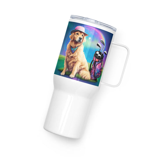 Golden Retriever- Travel mug with a handle V3