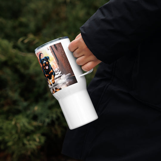 Rottweiler- Travel mug with a handle v2