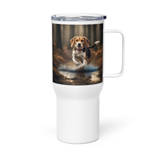 Beagle- Travel mug with a handle v3