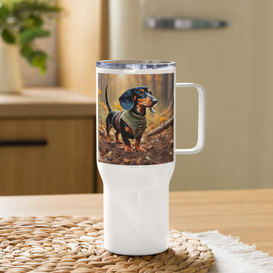 Dachshund- Travel mug with a handle v3