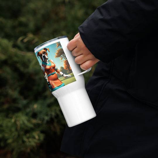 Boxer Golfer- Travel mug with a handle v4