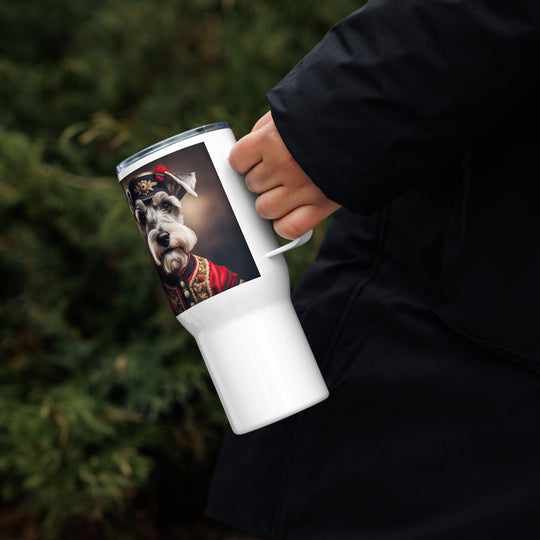 Miniature Schnauzer- Travel mug with a handle v3