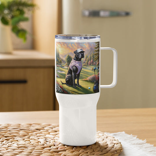 Cane Corso Golfer- Travel mug with a handle v2