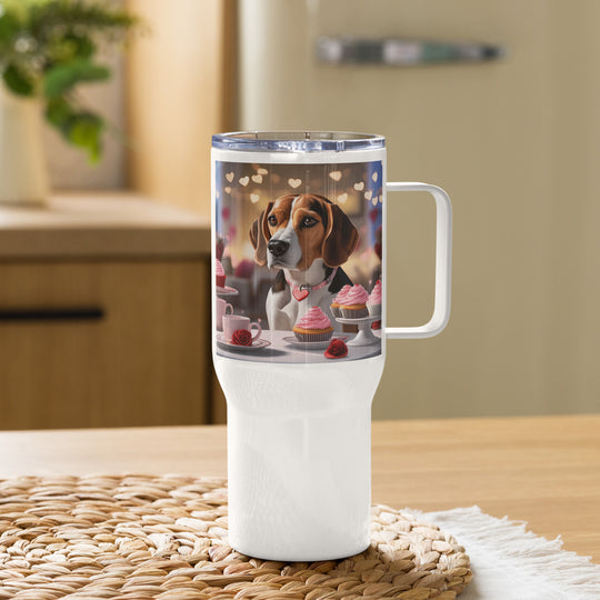 Beagle Romantic- Travel mug with a handle