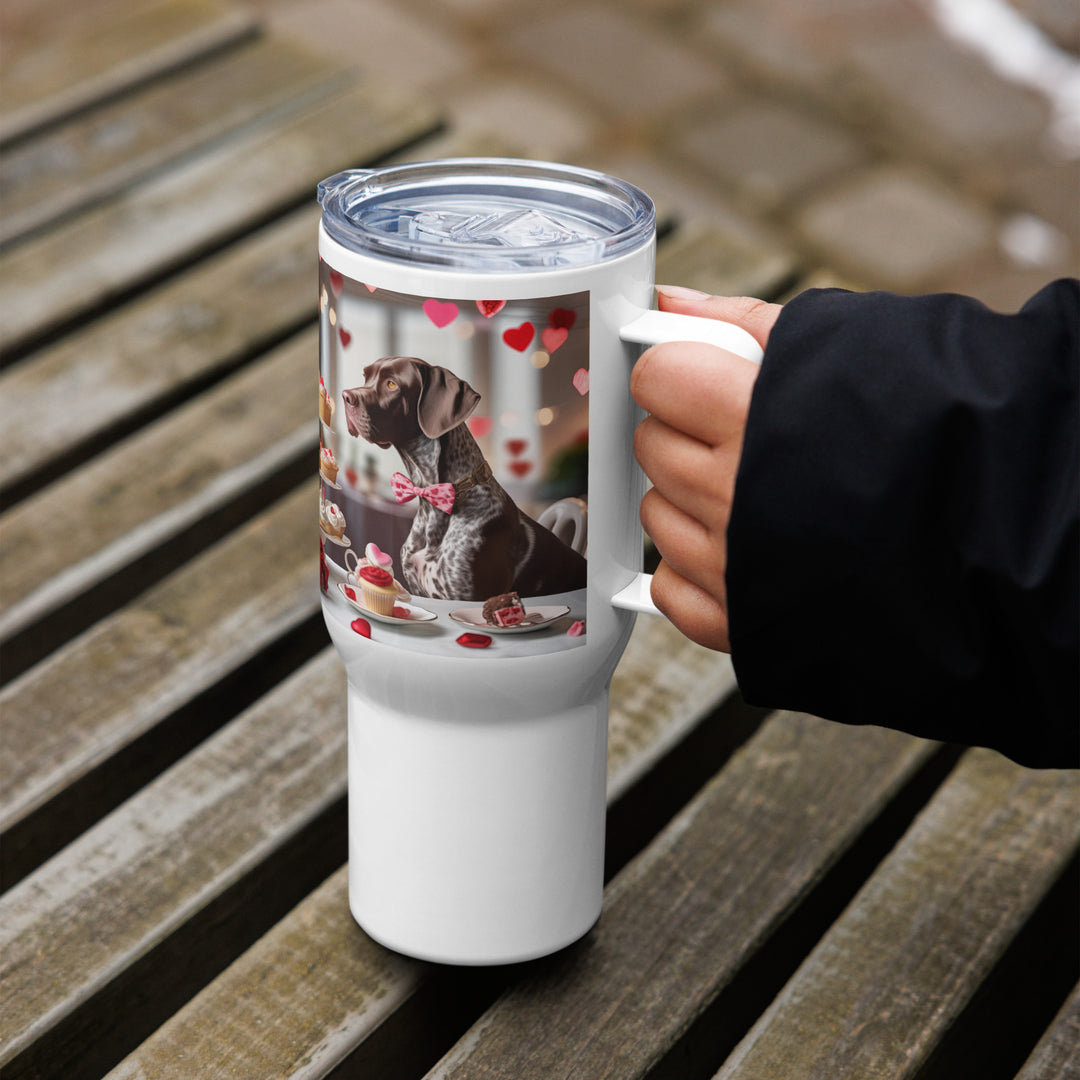 German Shorthaired Pointer Romantic- Travel mug with a handle