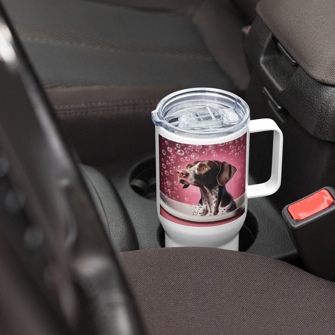 German Shorthaired Pointer Romantic- Travel mug with a handle v3