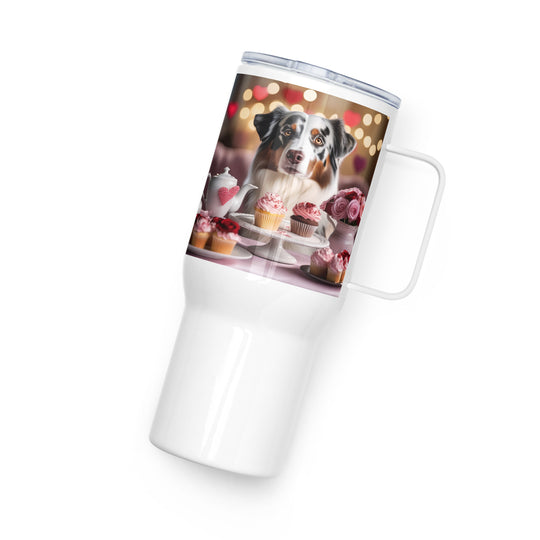 Australian Shepherd Romantic- Travel mug with a handle v2