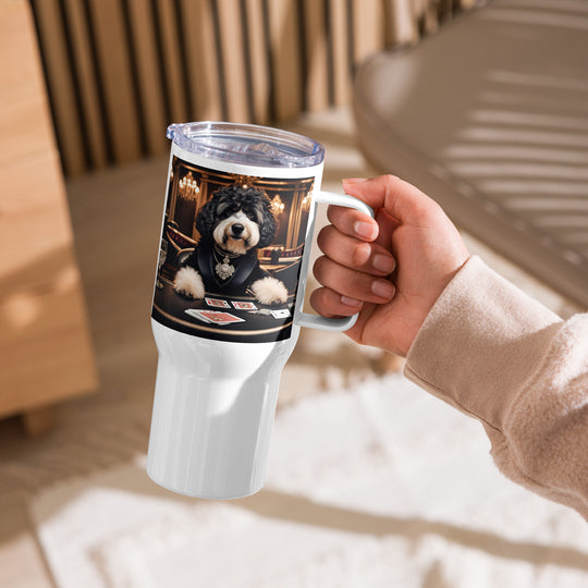 Bernedoodle General- Travel mug with a handle v7