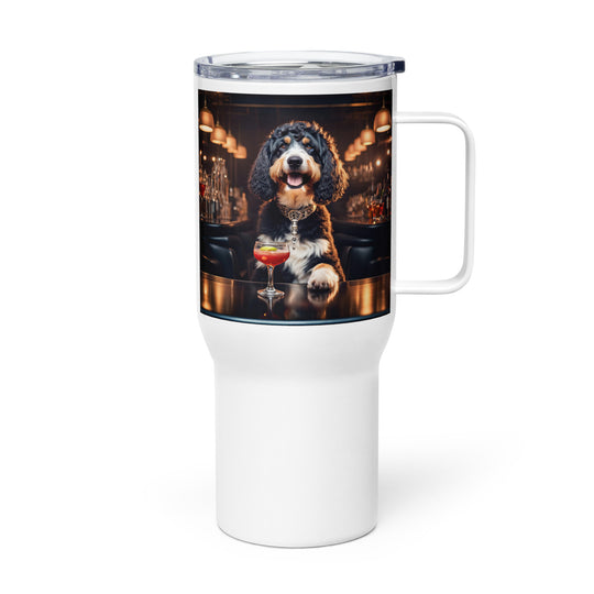 Bernedoodle General- Travel mug with a handle v15