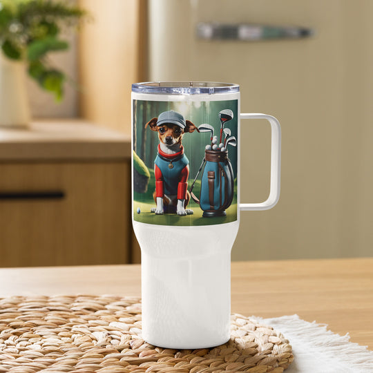 Chiweenie Golfer- Travel mug with a handle