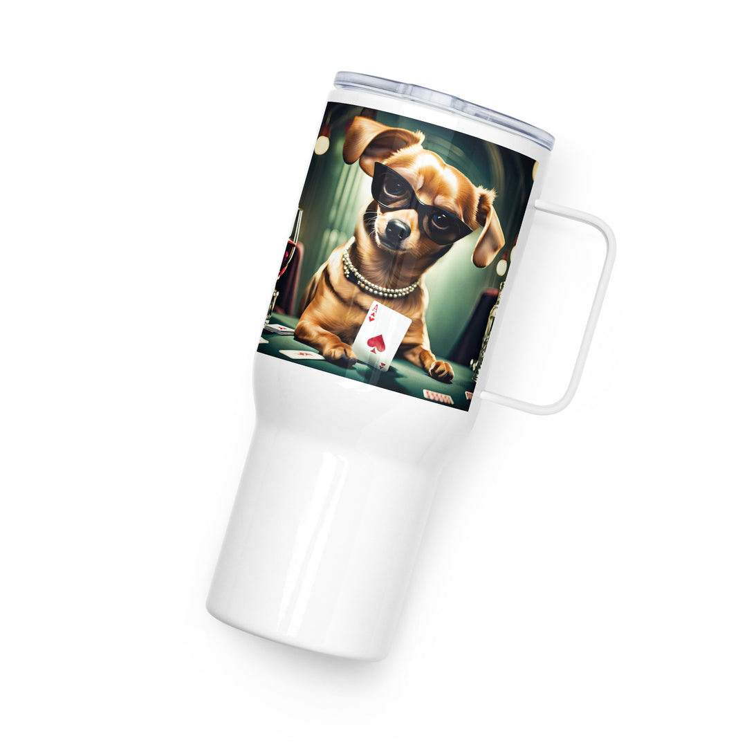 Chiweenie General- Travel mug with a handle v5